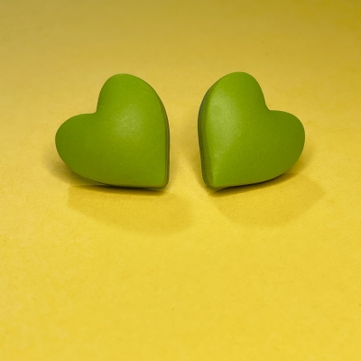 Little handmade hearts earrings from polymer clay