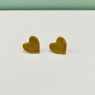 Little sparkly heart shape polymer clay earrings, stainless steel back