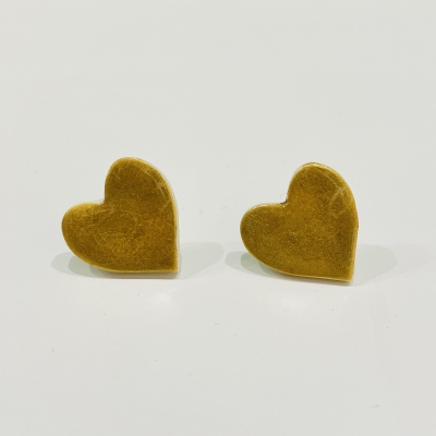 Little sparkly heart shape polymer clay earrings, stainless steel back
