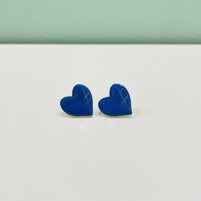 Little sparkly heart shape polymer clay earrings, stainless steel back