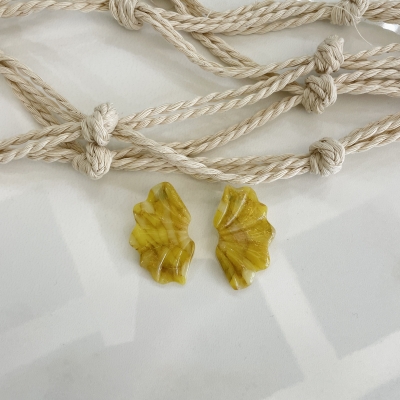 Handcrafted polymer clay earrings flower shape yellow Color